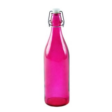 Купить Стеклянная бутылка 1 л розовая в Уфе